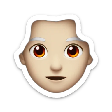 child long hair white haired red eyes vampire sticker