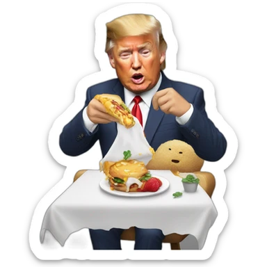 Donal trump eating justin trudeau sticker