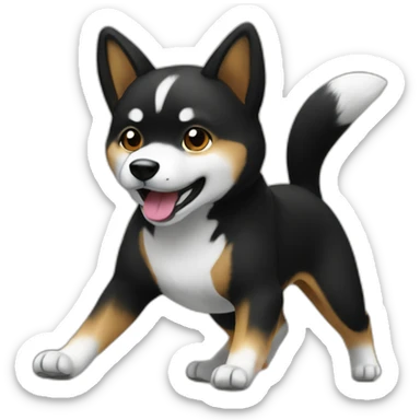 dancing-black-shibainu sticker