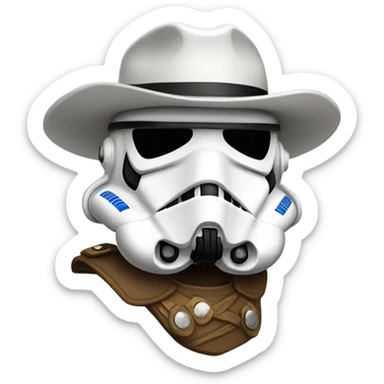 Stormtrooper with cowboy hat  sticker