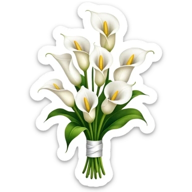 Cala lily flower bouquet sticker