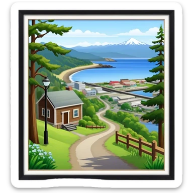 Port Angeles Washington town and walking trail sticker