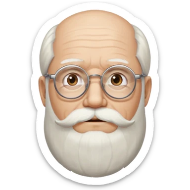 An old man with a beard and glasses and a little bit of hair on top named phillis sticker