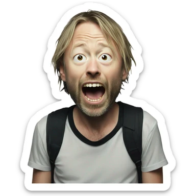 screaming thom yorke  sticker