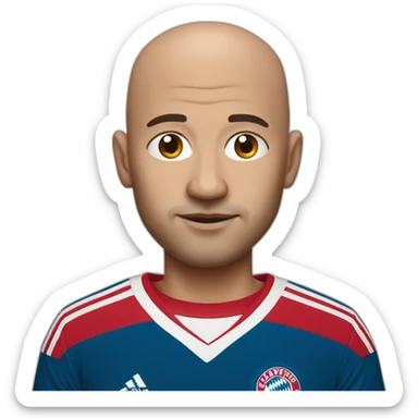 Bald guy with Bayern Munich jersey sticker