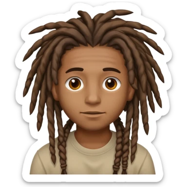 brown boy with aesthetic dreads sticker