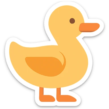 Flat design style duck sticker