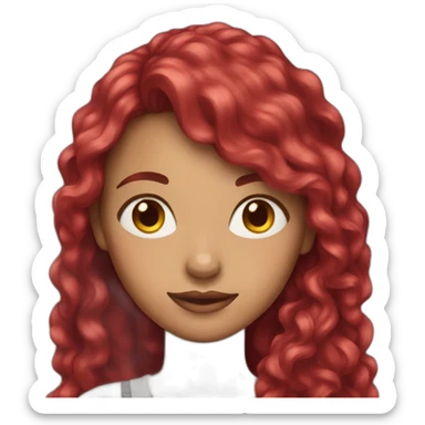 woman with long ruby hair sticker