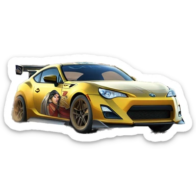 Linda Carter’s Wonder Woman Long wheelbase widened ground effects Scion FR-S desert race car sticker