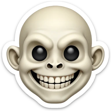Skull face combined with troll face sticker
