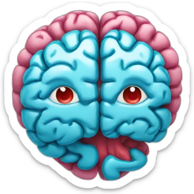 brain and heart hybrid sticker