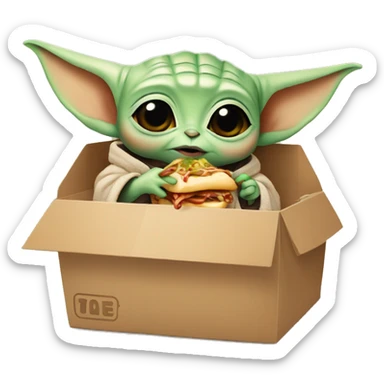 Baby yoda eating dönerbox sticker