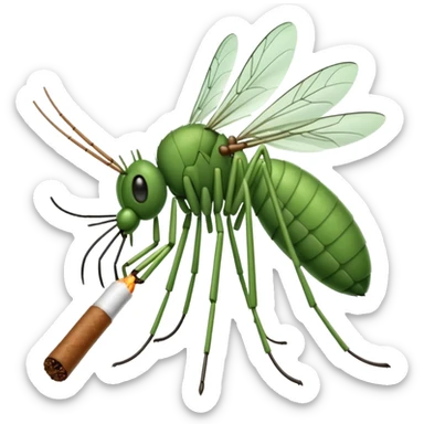 mosquito fumando un cigarro sticker