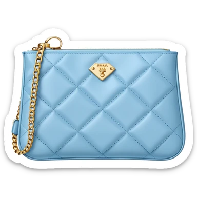 Light blue Prada clutch purse sticker