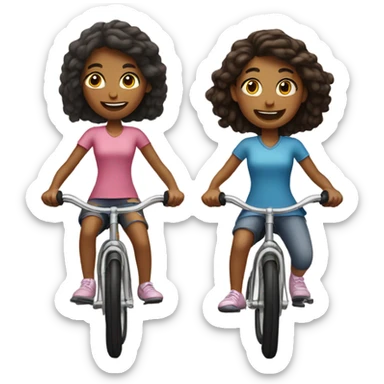 2 girls on bikes sticker