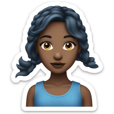 girl with brown eyes wearing blue eyeshadow  sticker