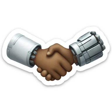 robots handshake sticker