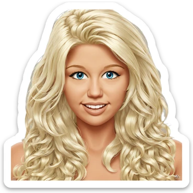 smiling blonde girl portrait sticker