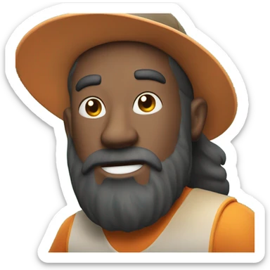 Dark orange bearded guy playing frisbee golf sticker