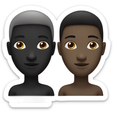 Face with half black skin and half white skin sticker