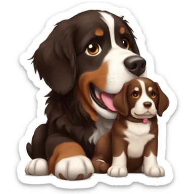 Bernese mountain dog with Chocolate Labrador retriever  sticker