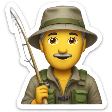 Fishing men river sticker