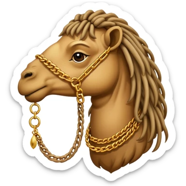 Camel with dreadlocks and gold chain sticker