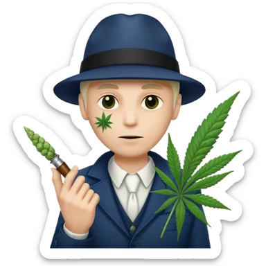 dealer white from gang with cannabis on hand styler gangster sticker