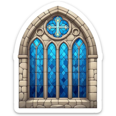blue medieval church sticker