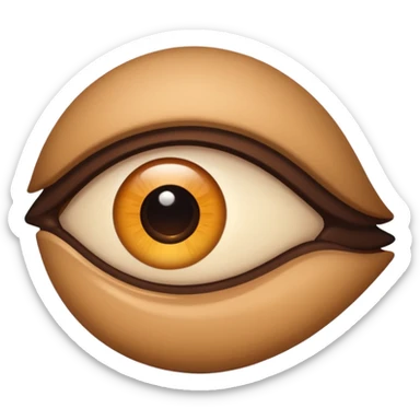 Remake this emoji 👀 with one light brown eye and dark brown eye sticker
