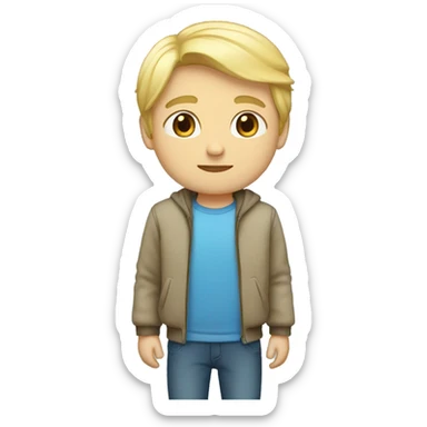 full body boy blue eyes blonde hair  sticker