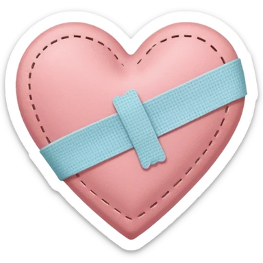 A minimalist pastel illustration of a heart with a small bandage, inspired by the ❤️‍🩹 emoji. Soft pastel colors — dusty pink sticker