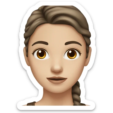 White girl with brown eyes and dark brown hair  sticker