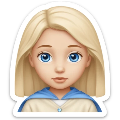 blue eyed desert girl child with creme cloth sticker