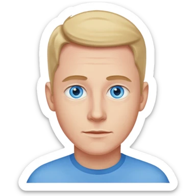 Dave Farrell with blue eyes sticker