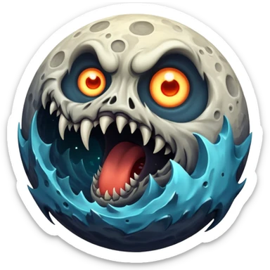  Make a terrifying Moon eating a planet sticker