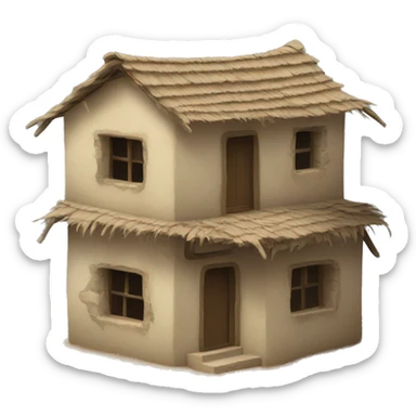 photorealistic poor Arabian house sticker