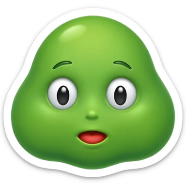 green blob without a face sticker