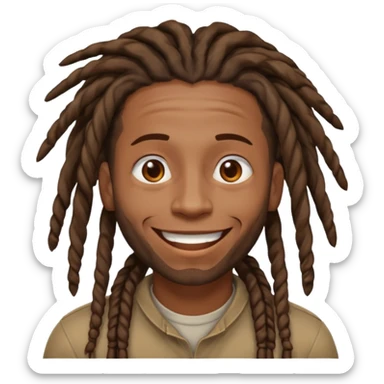 A black guy with dreads trying not to laugh sticker