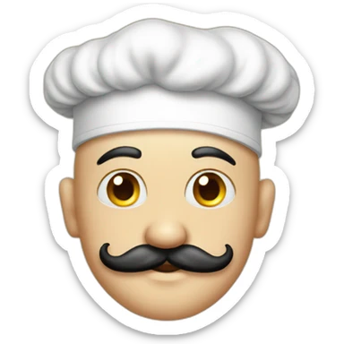 Bald chef moustache tattoos sticker