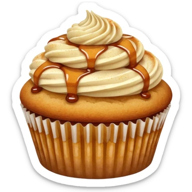 Apple cobbler cupcake with cinnamon dusting  sticker