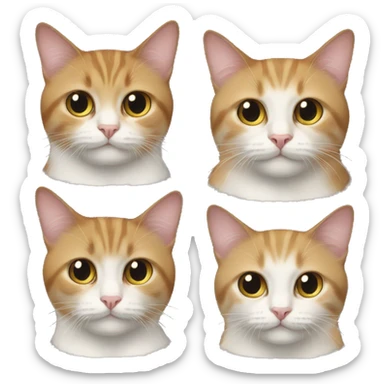 4 cats. one adult, the second smaller, and two small sticker