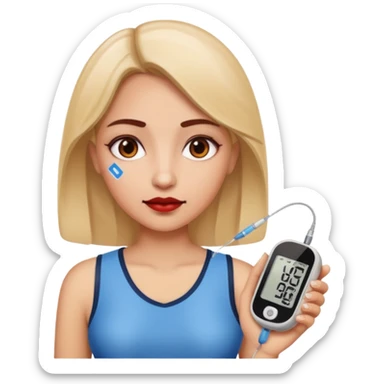 chronic diseases (diabets) woman iOS emoji style sticker