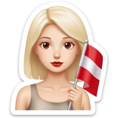 woman with polish flag sticker