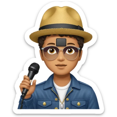 bruno mars with microphone sticker
