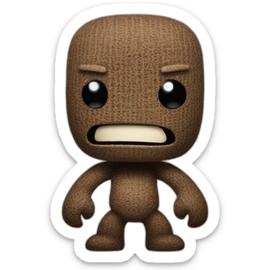 sackboy looking angry arms folded sticker
