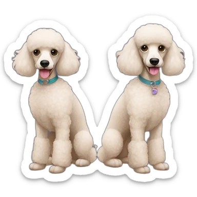 2 poodles sticker