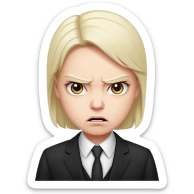 An angry business secretary sticker