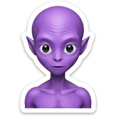 purple alien wear T-shirt sticker