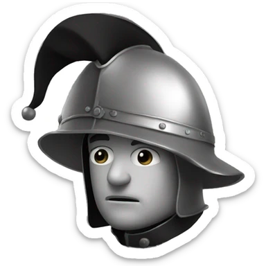 Sitting Guy wearing a morion kettle helmet crestfallen sticker